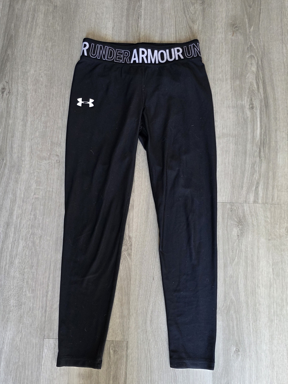 Under Armour Kids Black Logo Waistband Leggings